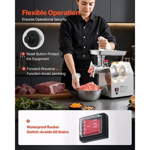 Tritacarne Elettrico Commerciale con Capacità di 7 Libbre/min # Smerigliatrice Industriale 12 con 2 Lame in Acciaio Inossidabile e 2 Piastre di Macinazione - Product Image 4