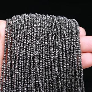 Perles de diamant noir brut non taillées de haute qualité, 2-3 mm, 16 pouces, collier de diamants noirs, perles de diamant noir au prix de gros - Product Image 6