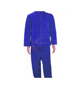 Traje de Soldadura de Cuero Vacuno Resistente al Fuego, Chaqueta y Pantalones para Trabajos Pesados, Protección Corporal, Ropa de Trabajo de Construcción - Product Image 4