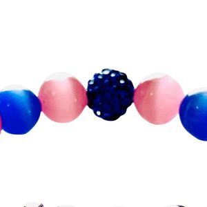 Light Blue Crystal <b>Beaded</b> <b>Bracelet</b> with Decorative Charm Stretch Wrist <b>Bracelet</b> Fashion Jewelry for Women Everyday Gift Wear - Product Image 5