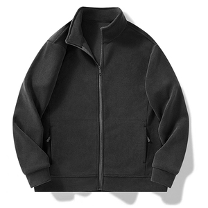 Chaqueta de Forro Polar para Hombre, Cuello Alto, Cierre Frontal con Cremallera, Color Sólido, Casual, para Exteriores, Resistente al Viento, Transpirable, Forro de Sherpa, Material de Poliéster - Product Image 4