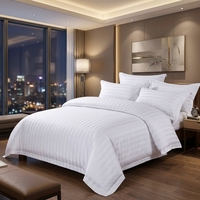 Ensemble de literie d'hôtel de luxe de qualité supérieure 100% coton à rayures de 3 cm, blanc, pour hôtels 5 étoiles, vente en gros de la marque Guangzhou JF