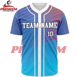 Camiseta de Béisbol con Degradado, Fabricada en Fábrica, Personalizada, Unisex, con Dos Botones, Sublimada, Bordada, con Nombre y Número del Equipo - Product Image 6