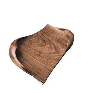 Plateau en bois minimaliste à bord vif |   Plateau de service en bois massif artisanal pour les maisons et les restaurants modernes - Product Image 1