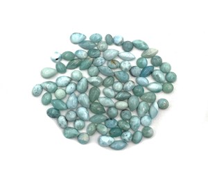 Lote de gemas sueltas de larimar natural en forma de cabujón, de 4-9 mm, para la elaboración de joyería artesanal. - Product Image 4