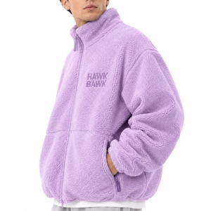 Men's Sherpa <b>Fleece</b> <b>Jacket</b> Full Zip Collar Casual Winter Outerwear Thick Sherpa <b>Lined</b> Loose Fit Fabric For Men Sherpa <b>Jacket</b> - Product Image 3