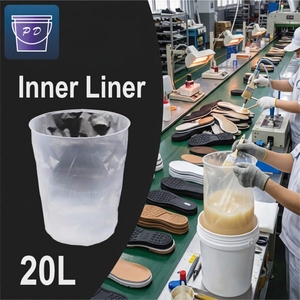 Revestimiento de Plástico Transparente de 20L para Envases Adhesivos, Mantiene las Paredes del Cubo Limpias - Product Image 1