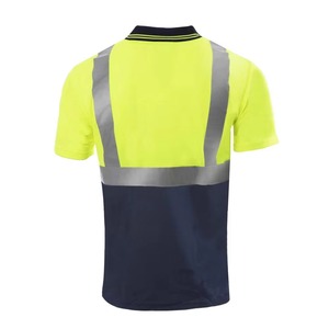 High Visibility Reflective Safety Polo Shirt Men's Workwear Class 2 Uniform for <b>Construction</b> Road Crew - Product Image 2