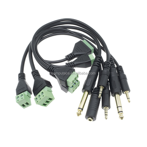 Cable adaptador de 6.35mm (1/4 de pulgada) con conector TS mono macho a bloque de terminales de tornillo de 2 pines verdes para cableado de proyectos de señal de altavoz - Product Image 4