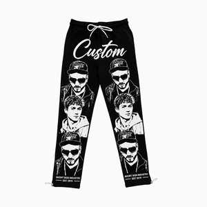 2026 Men's Casual Sdl Mid Fleece Flat Drawstring Closure Sweatpants Track Pants 100% Cotton Silk Screen Printed OEM - Product Image 4
