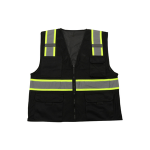 Chaleco de seguridad reflectante de alta visibilidad, color rosa con rayas amarillas y plateadas, cremallera frontal, cuatro bolsillos, ropa de trabajo unisex - Product Image 6