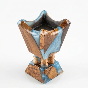 Quemador de incienso árabe Mubkhar hecho a mano de primera calidad con madera de ia y resina epoxi, soporte de incienso de lujo para Oud, Bakhoor, Hom - Product Image 6