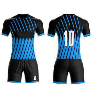 Conjunto de Camiseta de Fútbol Sublimada Personalizada con Cuello en V para Hombre, Rayas Negras y Amarillas, 100% Poliéster, Absorbe la Humedad, Ajuste Atlético, Manga Corta - Product Image 6