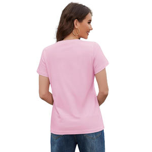 Camiseta Informal para Mujer, Estilo Moderno, Transpirable, de Algodón, para Verano, OEM ODM Disponible - Product Image 4