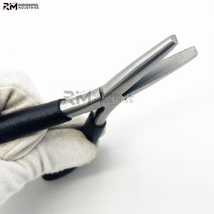 Alicates RMI, producto más popular, de acero inoxidable, con punta plateada y mango negro, punta plana recta. - Product Image 6