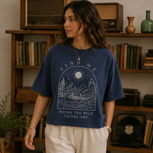 Camiseta de Algodón Supima para Mujer, Corte Cuadrado, Informal, Verano, Venta al Por Mayor - Product Image 2