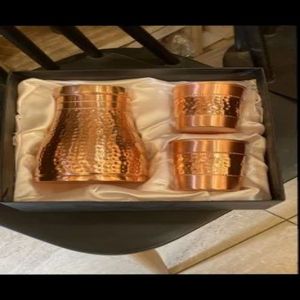Juego de Vasos de Cobre Martillado, Tazas Metálicas para Beber, Vasos de Agua, Regalo para el Hogar, Bodas y Fiestas - Artesanía India - Product Image 3