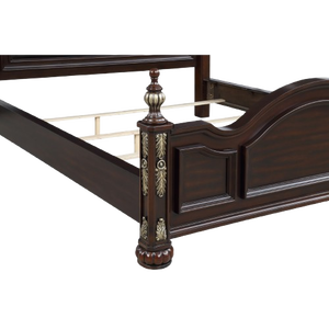Cama King Size Java Furni Craft Luise -21, Diseño Rústico Antiguo, Madera de Caoba, Acabado Marrón, Tapicería de Cuero, Muebles de Dormitorio - Product Image 5