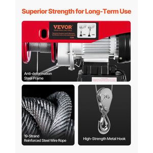 Argano per gru con paranco elettrico a distanza senza fili e da 14 piedi capacità di 440 libbre 328 ft - Product Image 5