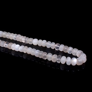 Perles rondes lisses en pierre de lune blanche AAA+, fabrication de bijoux en pierre de lune blanche de haute qualité, pierre de lune arc-en-ciel à feu blanc - Product Image 3