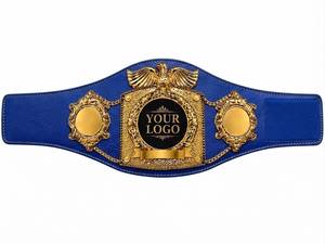 Cinturón de Campeonato de Boxeo Personalizado, Cinturón de Artes Marciales Unisex de Cuero Azul con Baño de Oro y Plata para Boxeo y Muay Thai - Product Image 3
