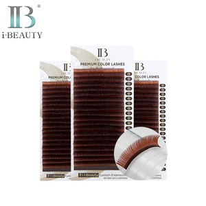 Extensions de cils I-Beauty Ib Premium, cils colorés (rouge brun), cils individuels, Corée du Sud, matériau PBT de haute qualité - Product Image 1