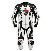Rucati Unisex Cowhide/Kangaroo Pro Leather Motorcycle 1Pc Racing Suit Jumpsuit/Traje dengan Pelindung Hump CE Level 2.