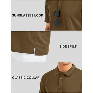 Polo de golf respirant pour homme avec design color block et tissu anti-humidité pour le jeu estival - Product Image 3
