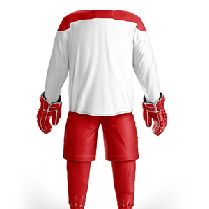Conjunto de Uniforme de Hockey sobre Hielo Sublimado Personalizado para Hombre, Jersey y Pantalones de Poliéster Transpirable, Kits de Hockey para Entrenamiento de Invierno, OEM - Product Image 4