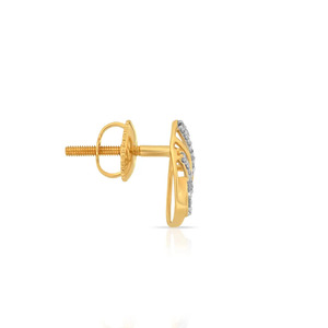 Pendientes de Diamantes con Curva de Lágrima Dorada - Product Image 3