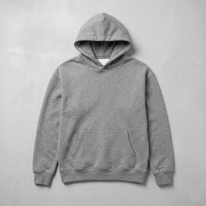 Sudadera con Capucha Extra Grande para Hombre, Color Gris Sólido, Algodón French Terry, Corte Casual, Largo Regular, Diseño con Bolsillos, Ropa de Otoño - Product Image 5