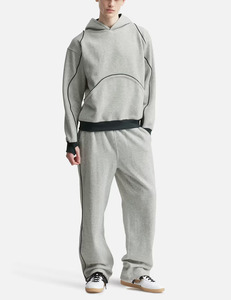 Sudadera con Capucha Gris para Hombre, Estilo Athleisure, Personalizable, de Alta Calidad, Tejido Suave de Algodón Mezclado, Corte Cómodo, Ropa Casual Urbana - Product Image 3