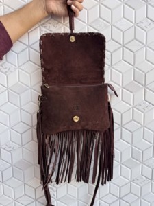 Western Style <b>Real</b> Cowhide Leather New <b>Designer</b> Fringe Bag Hot Sale Women's Cross-Body Strap Lightweight up 1L Capacity Handbag - Product Image 5