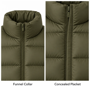 High Quality Olive <b>Green</b> <b>Mens</b> Lightweight Winter Puffer <b>Jackets</b> with Stand Collar OEM Wholesale Cheap Price Custom Casual Wear - Product Image 4