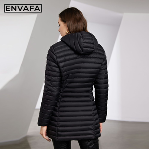 Chaqueta Corta Acolchada Reversible Impermeable para Mujer, Chaqueta de Invierno Cálida con Capucha, Cortavientos, Moderna y a la Moda - Product Image 2