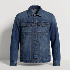 เสื้อแจ็คเก็ตยีนส์ลำลองสำหรับผู้ชาย – ผ้าเดนิมคอตตอน 100% น้ำหนักมาก สวมใส่สบาย พร้อมรับผลิตแบบ Private Label - Product Image 1