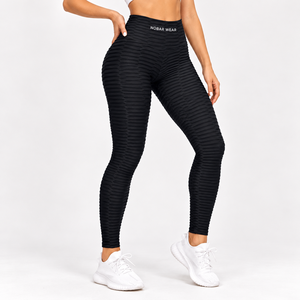 Leggings sans couture taille haute pour femme NOBAR WEAR, couleur bordeaux, effet push-up, longueur intégrale, pour la gym. - Product Image 3