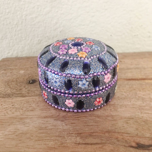 Caja de Joyería de Metal con Cuentas Brillantes de Laca India de Lujo, Caja de Regalo de Boda, Hermosa Caja de Pastillas con Múltiples Cuentas - Product Image 6