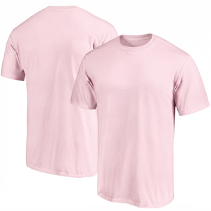 เสื้อยืดผู้ชายสีชมพูอ่อน คุณภาพพรีเมียม ผ้าเจอร์ซีย์คอตตอน 100% ทรงปกติ ระบายอากาศได้ดี แห้งเร็ว คอกลม แขนสั้น - Product Image 1