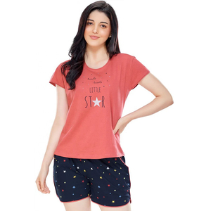 Ensemble tendance pour femmes, streetwear d'été, confortable, mignon, chemise et short imprimés, motif personnalisé, broderie pour femmes - Product Image 1