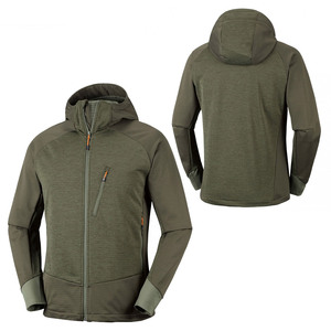 Chaqueta con Capucha para Hombre, Color Verde Oliva, Tejido Softshell, Cierre de Cremallera, Transpirable, Resistente al Viento, para Actividades al Aire Libre, Corte Regular, para Todas las Estaciones, Material de Poliéster - Product Image 1
