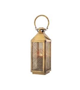 Farol de vela de metal y acero con base de madera, hecho a mano, de lujo, con cristal. - Product Image 6