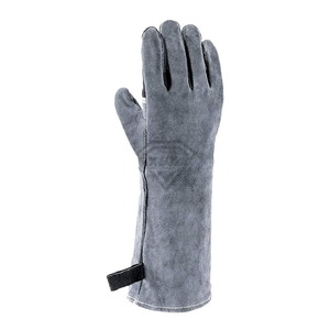 Heavy Duty Heat Resistant Split Leather Welding <b>Gloves</b> <b>Long</b> Cuff Industrial Protective Gauntlets For Construction And Workshop - Product Image 4