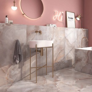 Dalles de marbre rose crème de luxe en pierre naturelle pour escaliers de villa, comptoirs de cuisine, panneaux muraux et décoration de magasins de luxe - Product Image 1