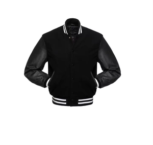 Customized OEM Custom <b>Men's</b> Streetwear <b>Varsity</b> <b>Bomber</b> <b>Jacket</b> Winter Front Logo Stand Collar Waterproof Quick Dry Breathable - Product Image 1