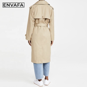 Manteau Trench Femme Double Boutonnage Kaki Coupe-Vent Chaud avec Longue Ceinture pour Automne et Printemps – Vente en Gros Mode - Product Image 2