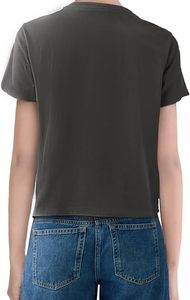 Camiseta de manga corta con cuello redondo y color personalizado para mujer, corte regular, ropa informal para mujer - Product Image 5