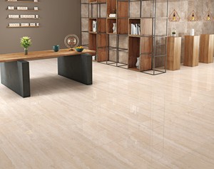 Dalle de porcelaine rectifiée de précision gris argenté veiné 60x120, carreaux de porcelaine aspect travertin argenté, aspect marbre travertin - Product Image 6