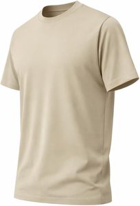 Camiseta de Cuello Redondo de Corte Regular, Mezcla de Algodón, Manga Corta, Cómoda, Ropa Casual para el Día a Día - Product Image 3