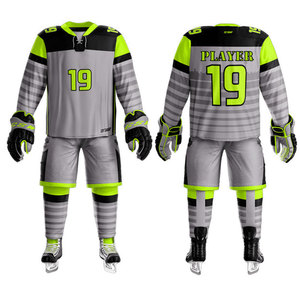 Ensemble d'uniformes de hockey sur glace personnalisés pour hommes, maillot par sublimation 100 % polyester à séchage rapide, tenue d'équipe OEM ODM en gros - Product Image 5